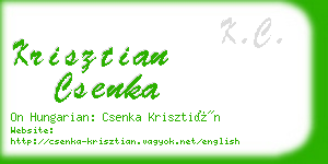 krisztian csenka business card